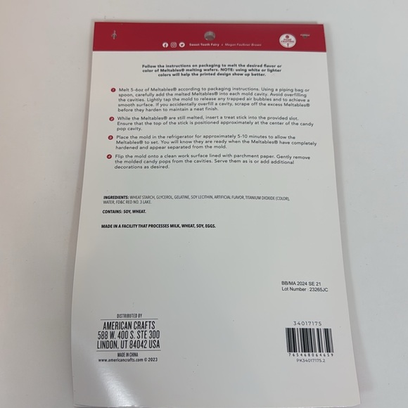 NIP Sweet Tooth Fairy Pop Chocolate Transfer Mold Valentines Day - Picture 2 of 2